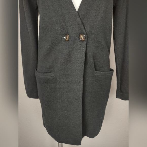 J Crew Mercantile Collarless Blazer Black Cardigan Size XS - Picture 14 of 15